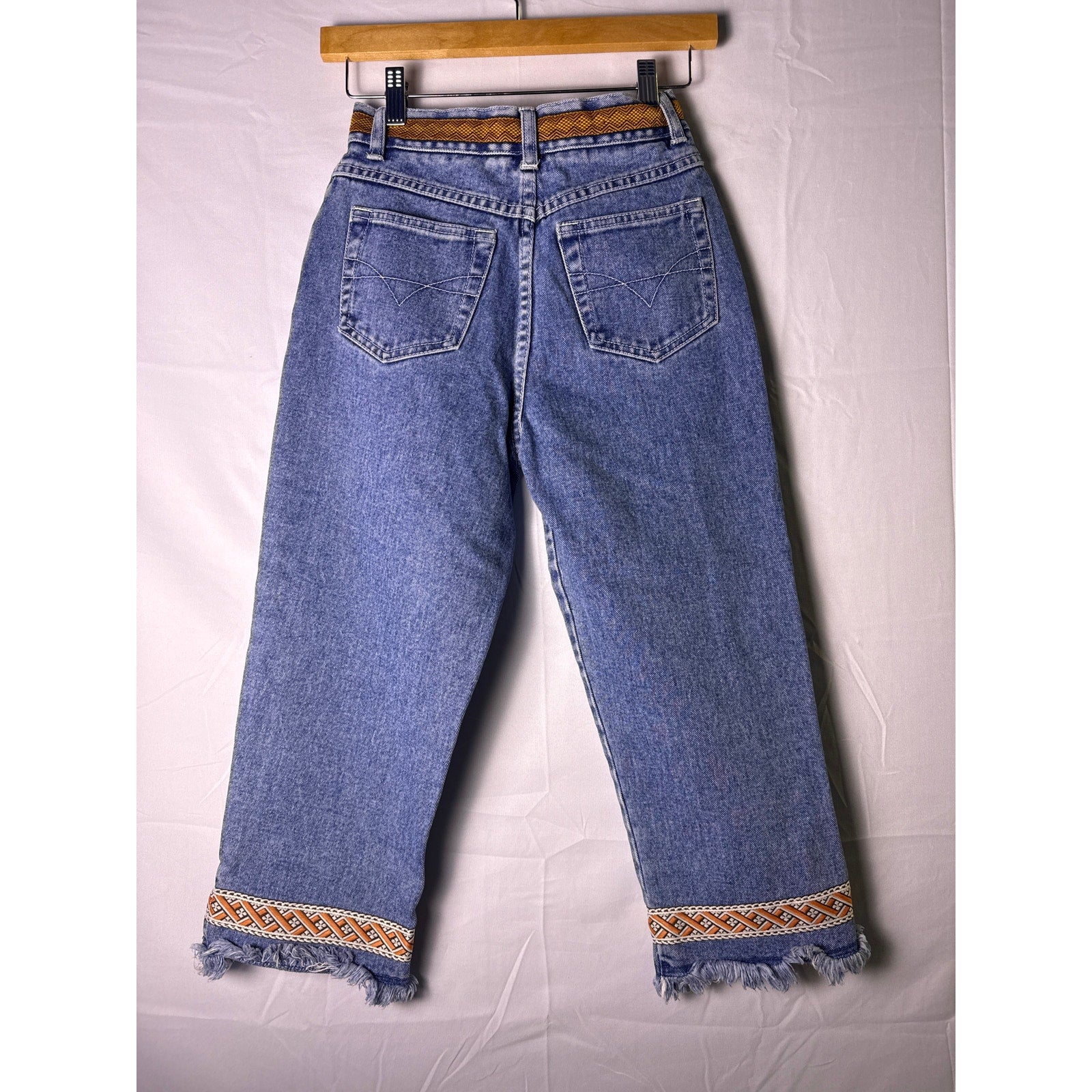 Y2K Route 66 Embroidered Frayed Hem Jeans Straight Leg Pockets Women's X-Small