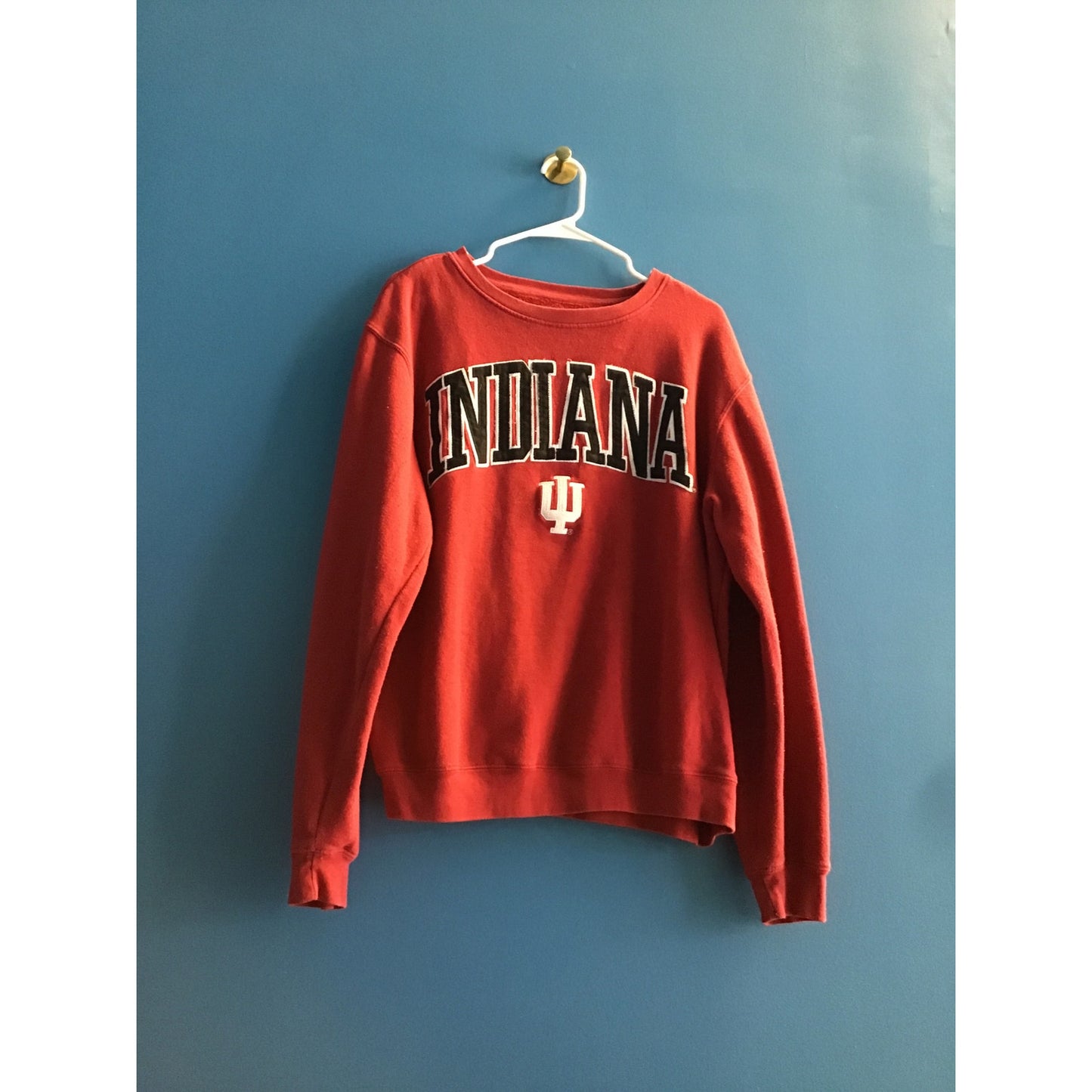 Y2K J America INDIANA Embroidered Crew Neck Pullover Sweatshirt Women's Large