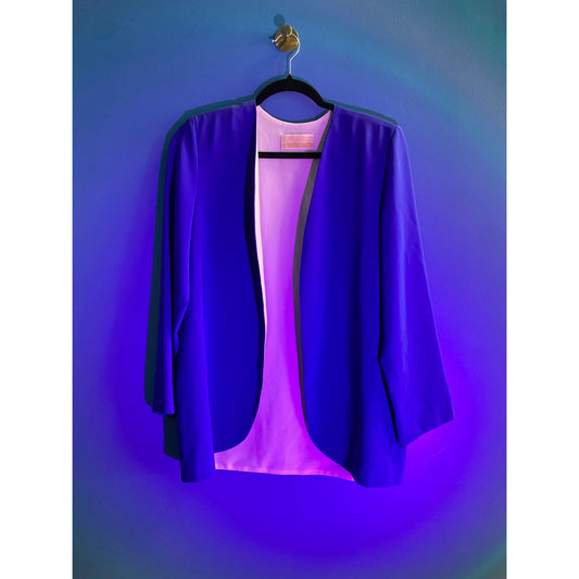 Vintage Mack and Mack Blue Open Blazer Casual Workwear Office Women's Medium