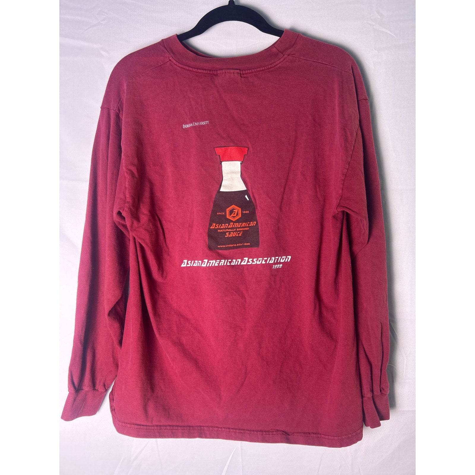 Hanes Got Sauce? Asian American Sauce Red Long Sleeve Shirt Men's Size Large