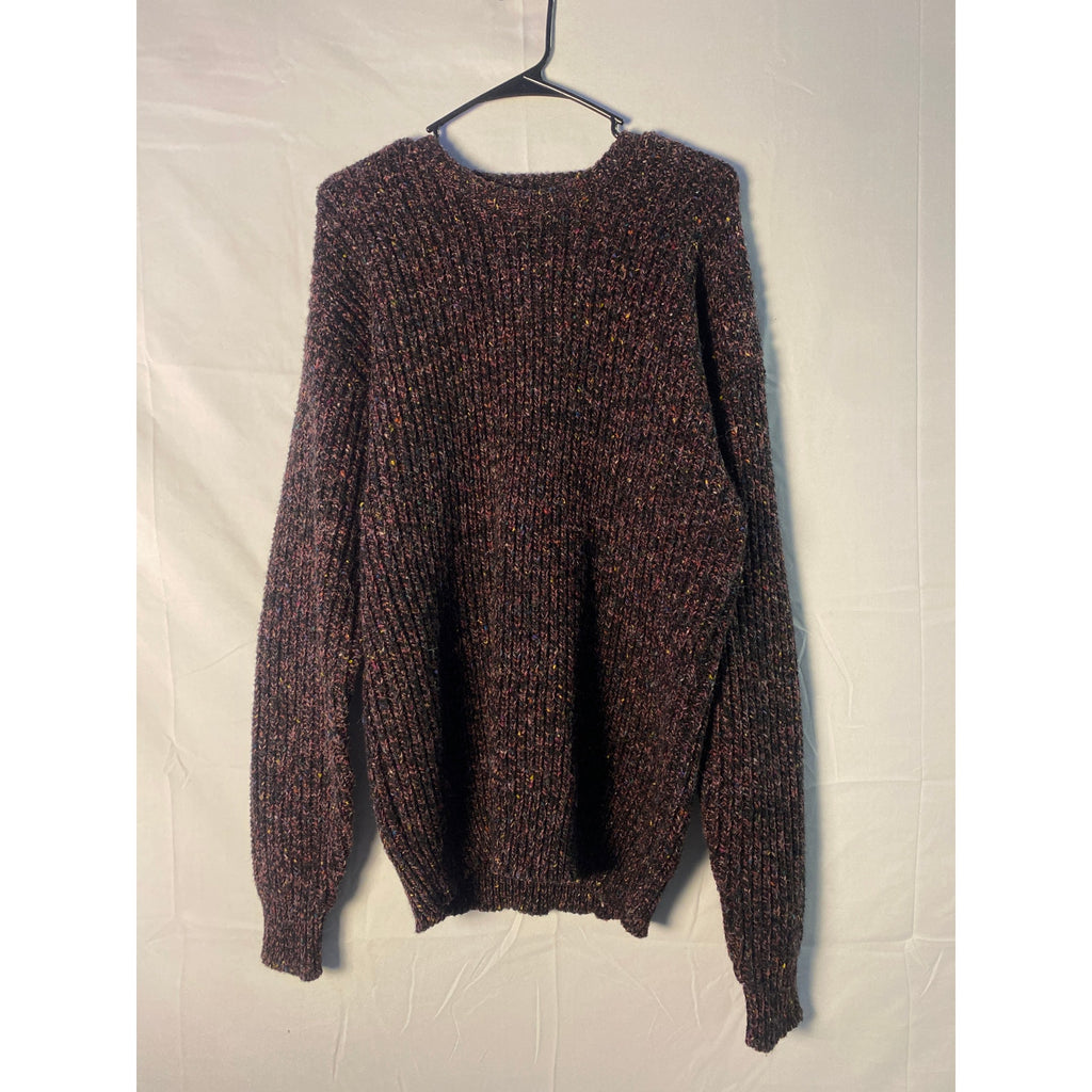 Peter England Chunky-Knit Purple Sweater Crewneck Men's Size Medium