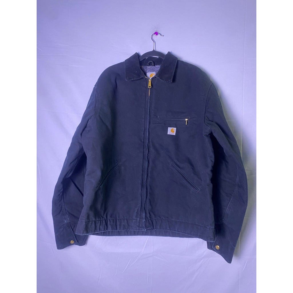 Carhartt Detroit Jacket Black Zip Pocket Blanket Lived Full Zip Men's Size XL
