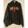 IU Indiana Hoosiers Embroidered Logo Black Hoodie Pullover Sweater Men's Large