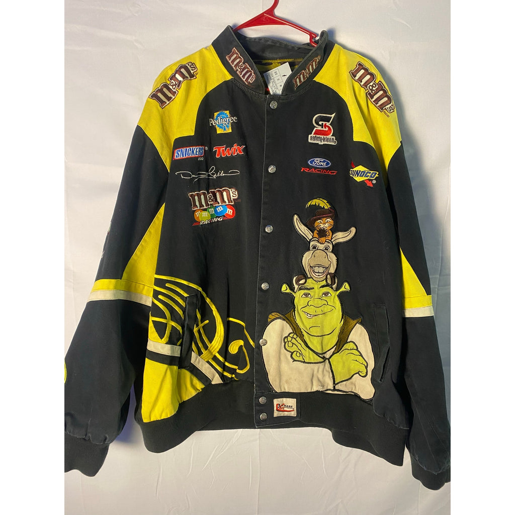 Vintage Chase Authentics  Nascar M&M Shrek 3 Promo #38 Jacket Size XL Reversible