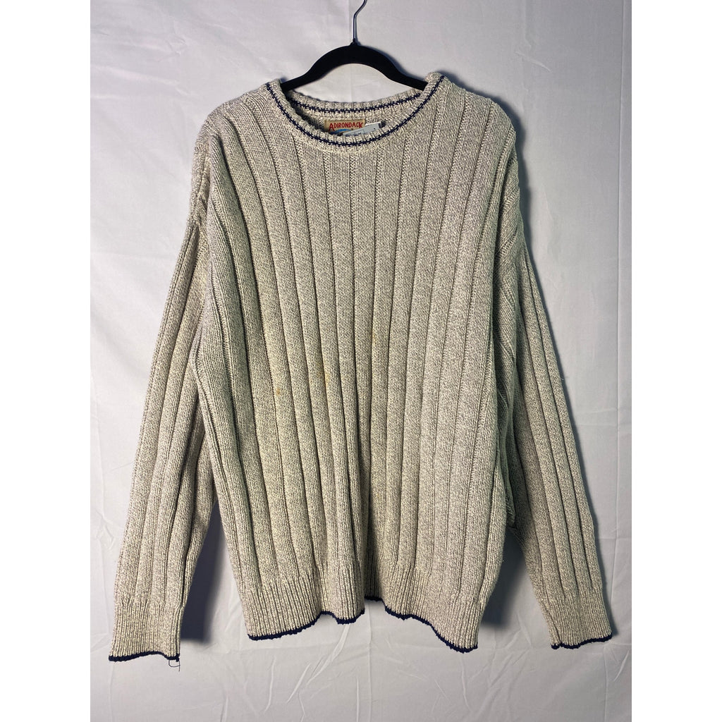 Adirondack 100% Cotton Ribbed Knit Crew Neck Pullover Sweater Men's Size XL