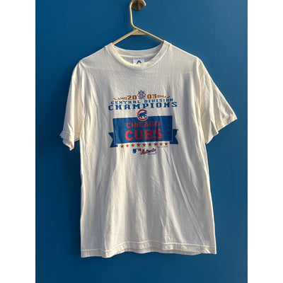 2003 Central Division Champions Chicago Cubs MLB Baseball White Shirt Medium