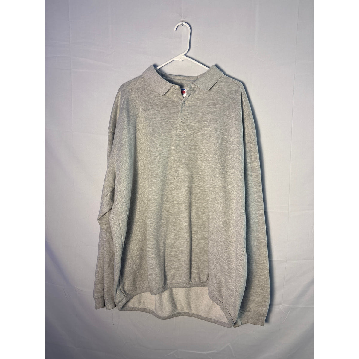 Russel Gray Pullover Long Sleeve Collared Sweatshirt Men's Size 3XL