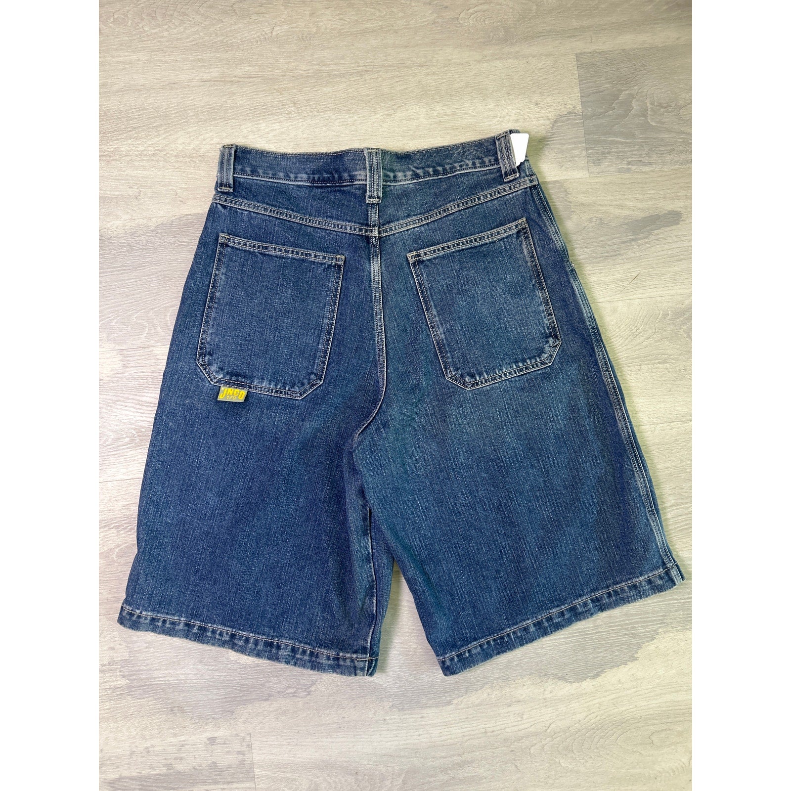 Vintage JNCO Baggy Dark Wash Jorts Jean Shorts Blue Denim Pockets Men's Size 34