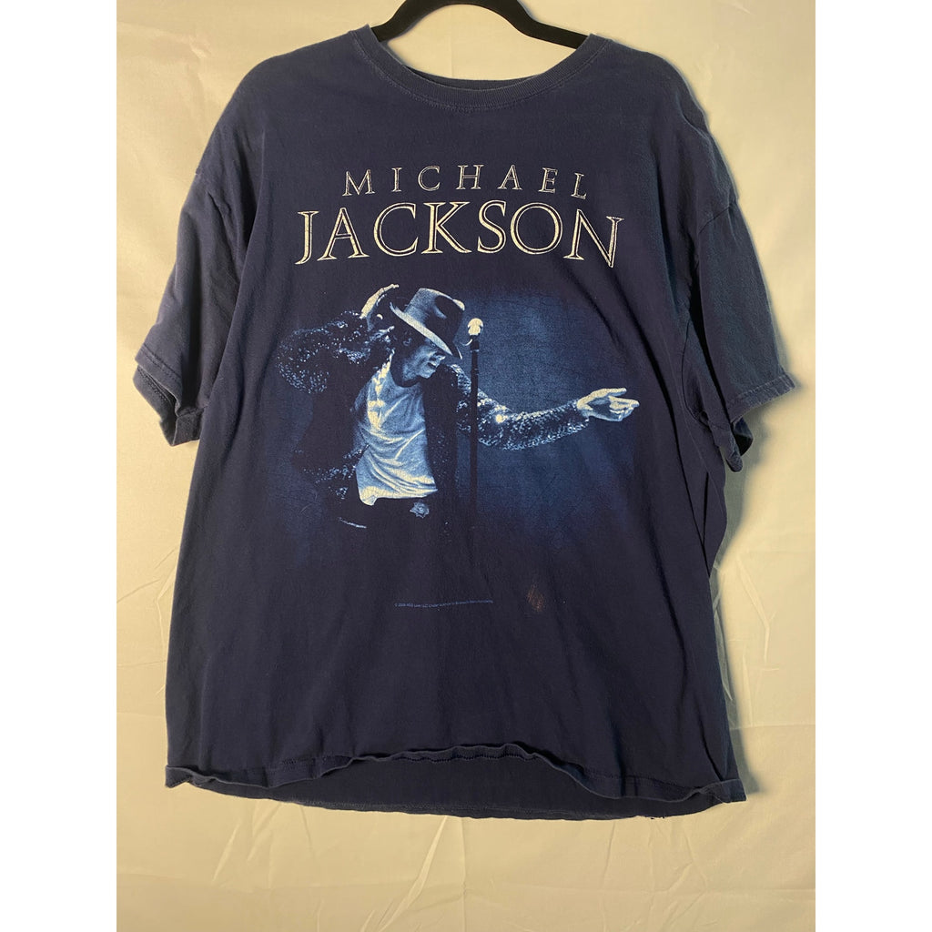 Hanes 2009 Michael Jackson Navy Blue Shirt Men's Size XL Graphic Print Crewneck