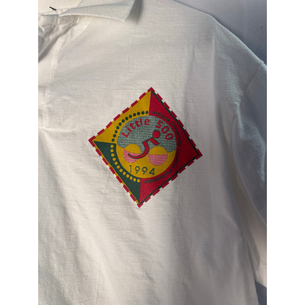 Vintage Anvil Little 500 White Polo Shirt Short Sleeve Men's Size XL