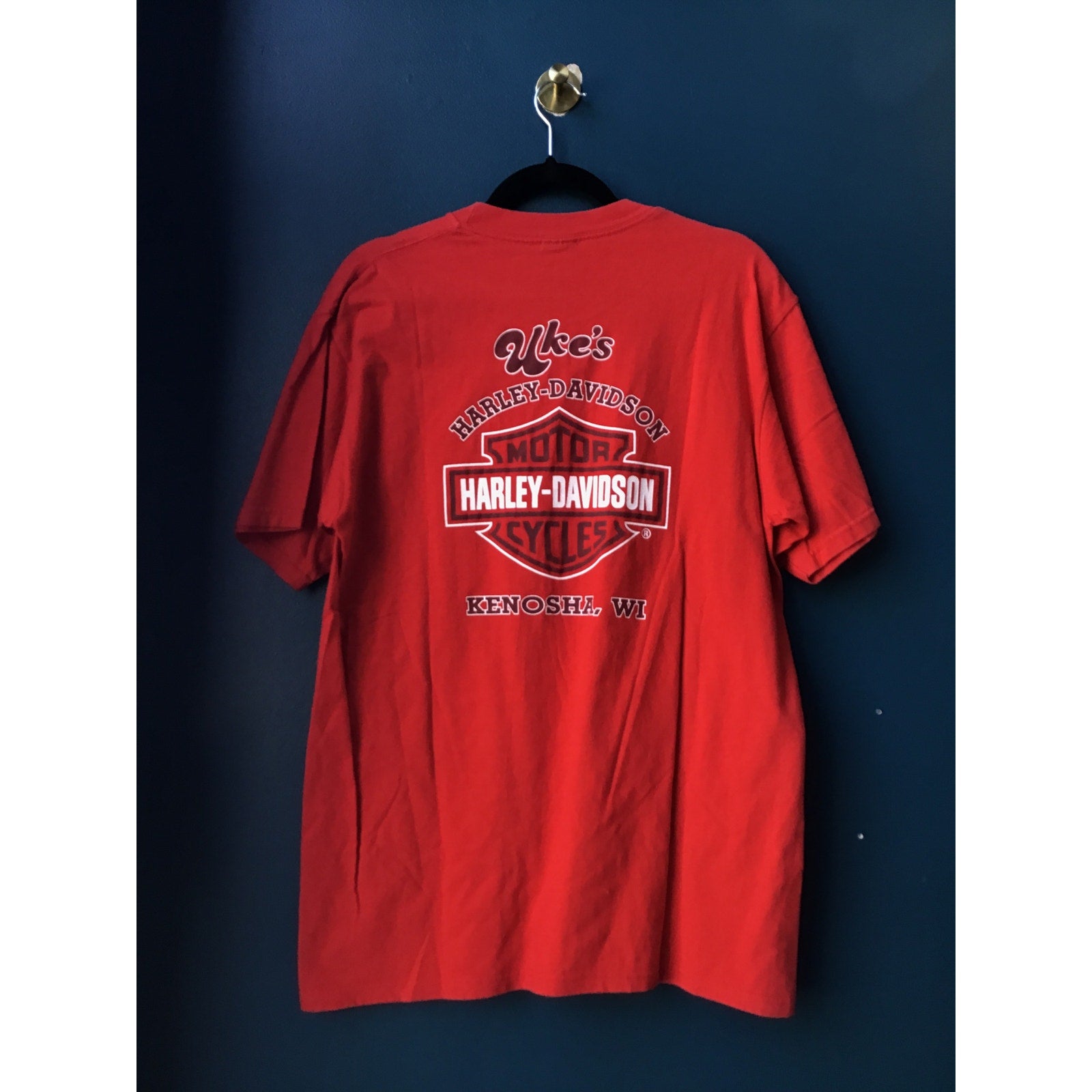 Harley Davidson 100 YEARS OF GREAT MOTORCYCLE 1903-2003 Print Shirt Men's Large