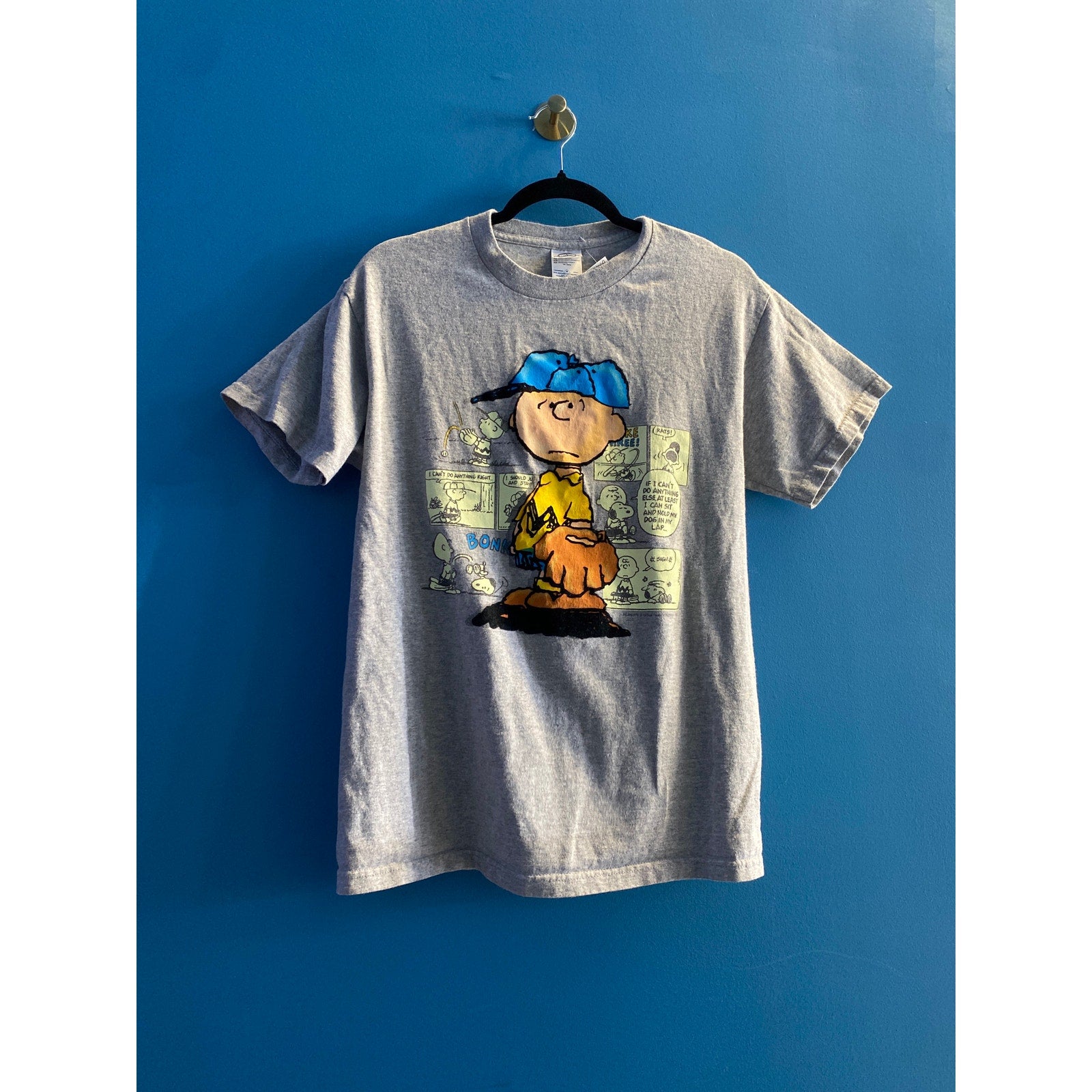 DELTA Pro Weight Peanuts Charlie Brown Graphic T-Shirt Adult Size Medium