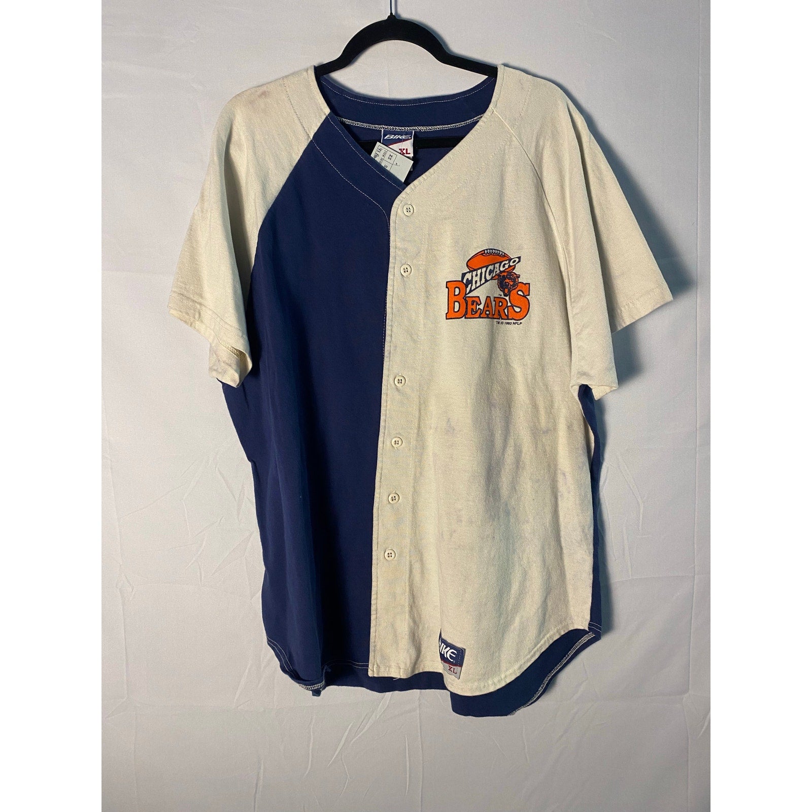 Vintage 93’ Chicago Bears PRO LINE Graphic Print Baseball Tee Shirt Men Size XL&nbsp;