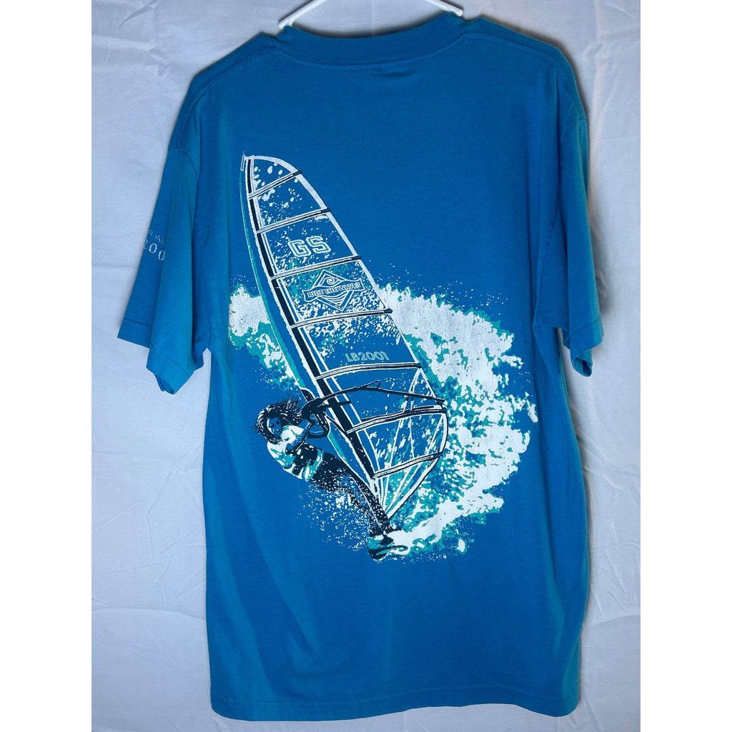 Ride The Wave 2001 Windsurf Tee Blue Shirt Crewneck Men's Size XL