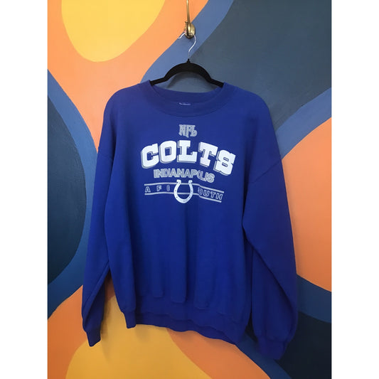 Vintage NFL Indianapolis Colts AFC South Crewneck Blue Sweatshirt Men's XL-XXL