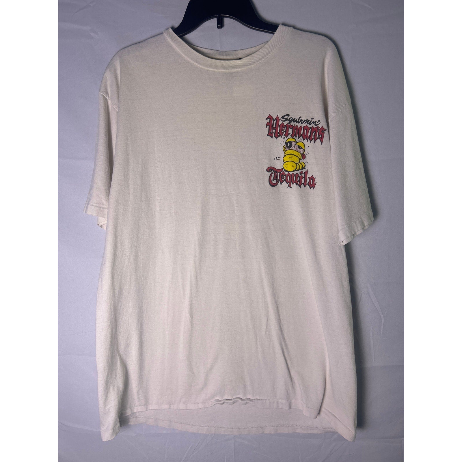 Vintage Single Stitch Squirmin' Herman's Tequila White T-shirt Men's Size XL