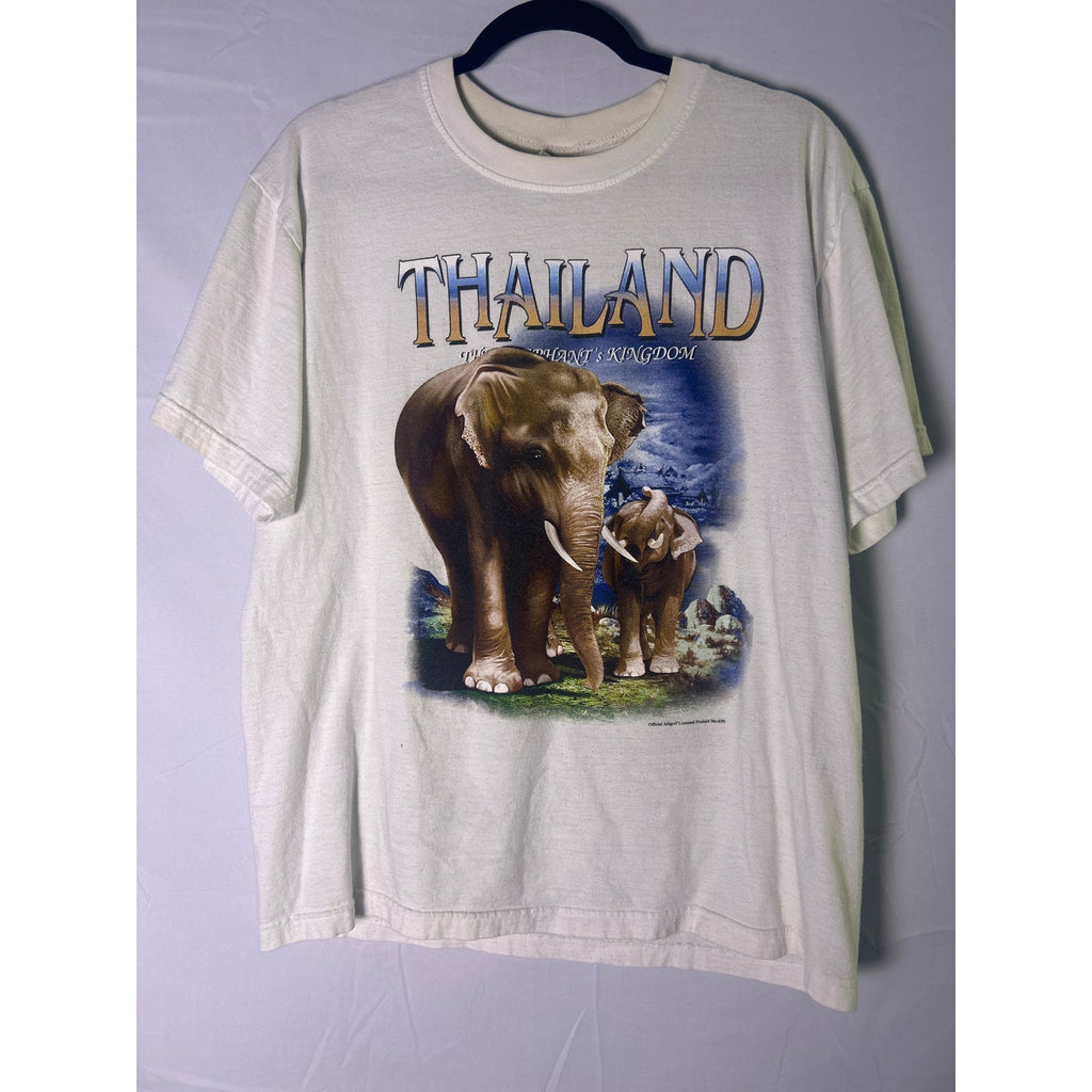 JOLIGOLF THAILAND The Elephant Kingdom Print White T-shirt Women's Size Large