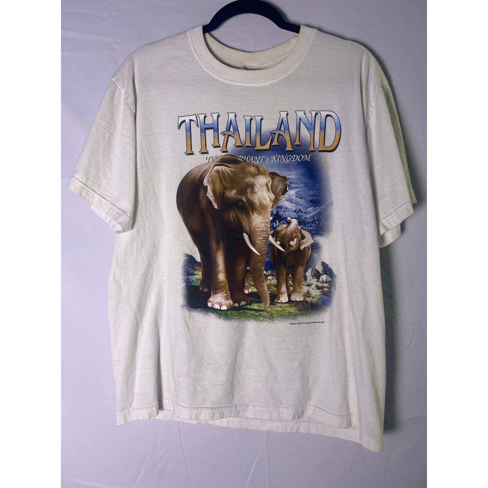 JOLIGOLF THAILAND The Elephant Kingdom Print White T-shirt Women's Size Large