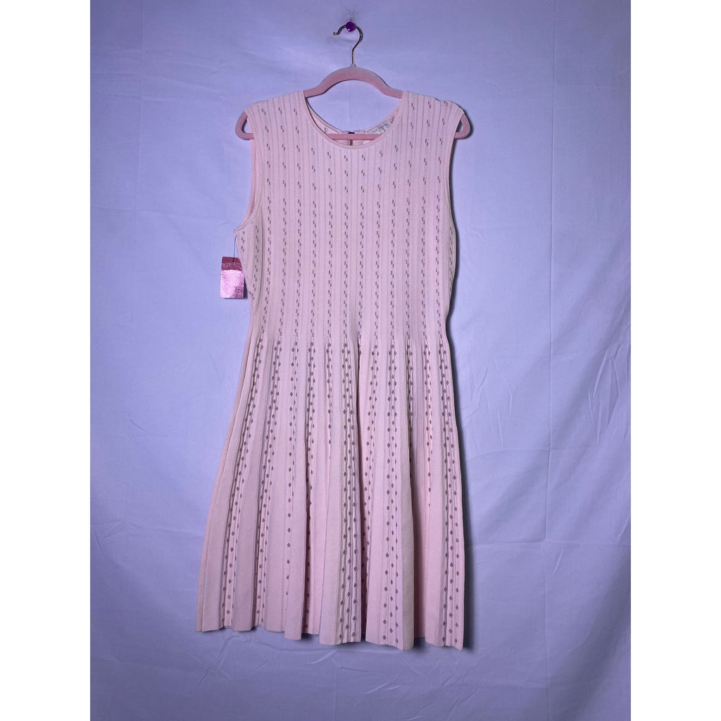 Ted Baker Pink Pleated Jacquard Knit Dress