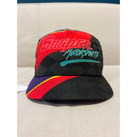 Vintage Red Black Green Snap On Motorsports Snapback Hat