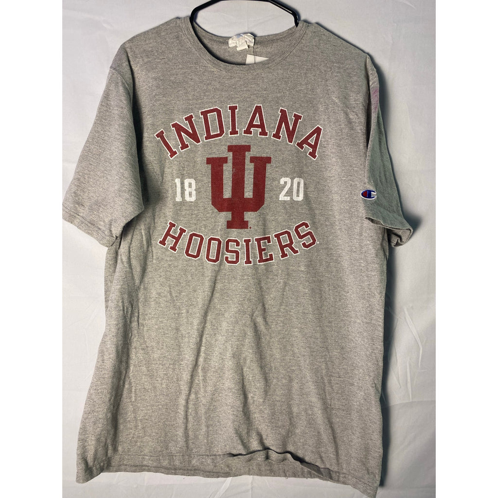 Vintage 90s Champion Indiana Hoosiers 1820 Logo Print Gray Shirt Men's Size XL