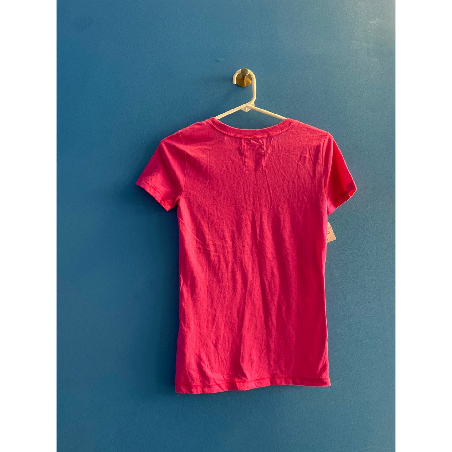 Y2K Hollister HCO Embroidered Hot Pink + Yellow Fitted T-Shirt Womens Medium NWT