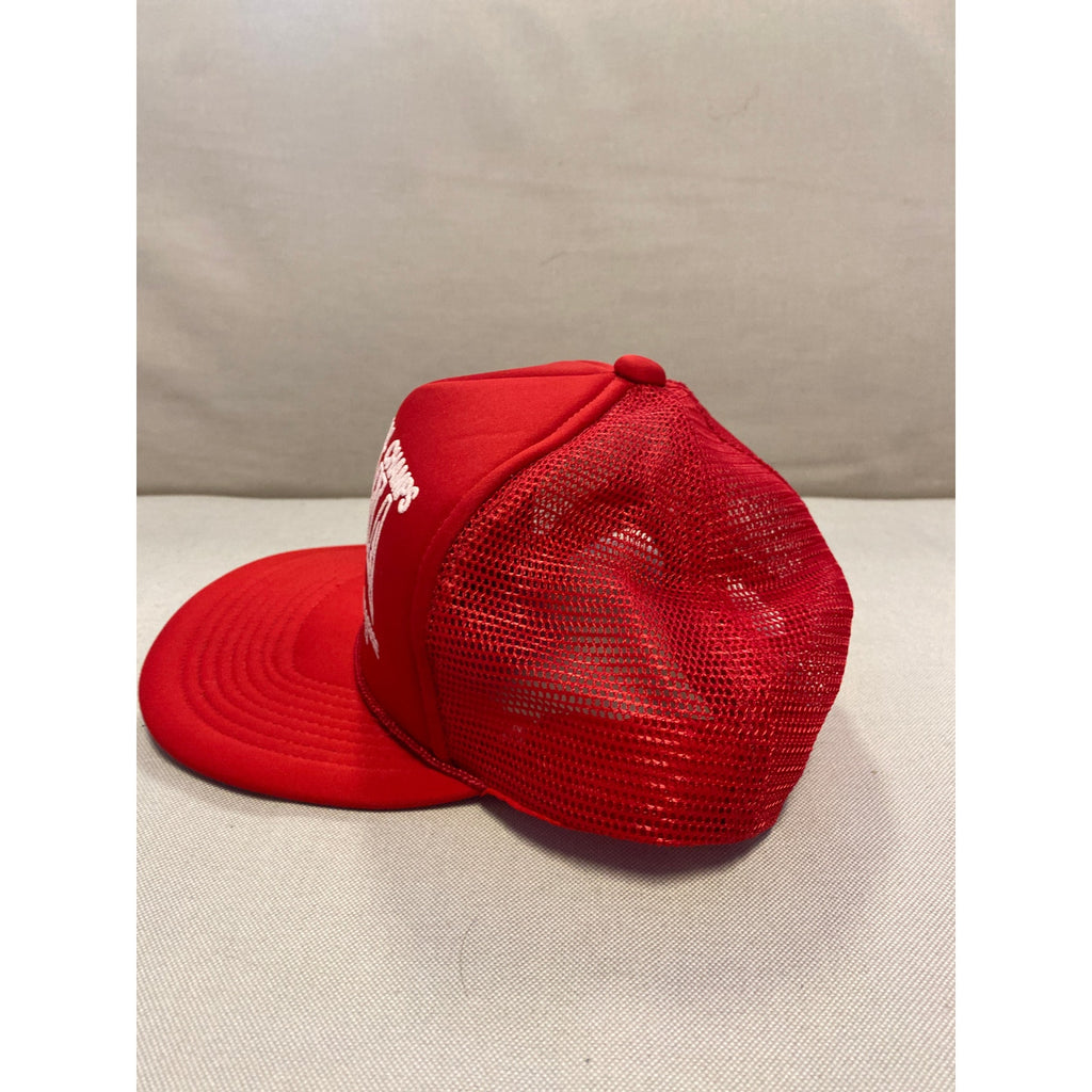 Vintage 80s Indiana University 1987 NCAA Champions Hoosiers Red Trucker Hat Cap