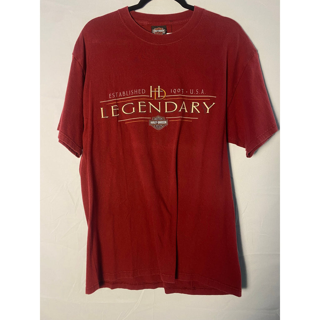 Harley Davidson Legendary Eagle Lafayette, Indiana Red Graphic Shirt Men's Large
