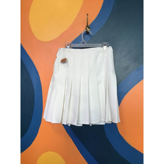 White Side Zip Pleated Mini Tennis Skirt Women's Junior Size 4/6