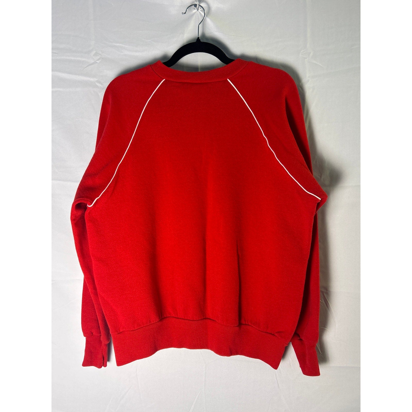 Vintage 90s BASSETT-WALKER IU Indiana University Crochet Crewneck Red Sweatshirt