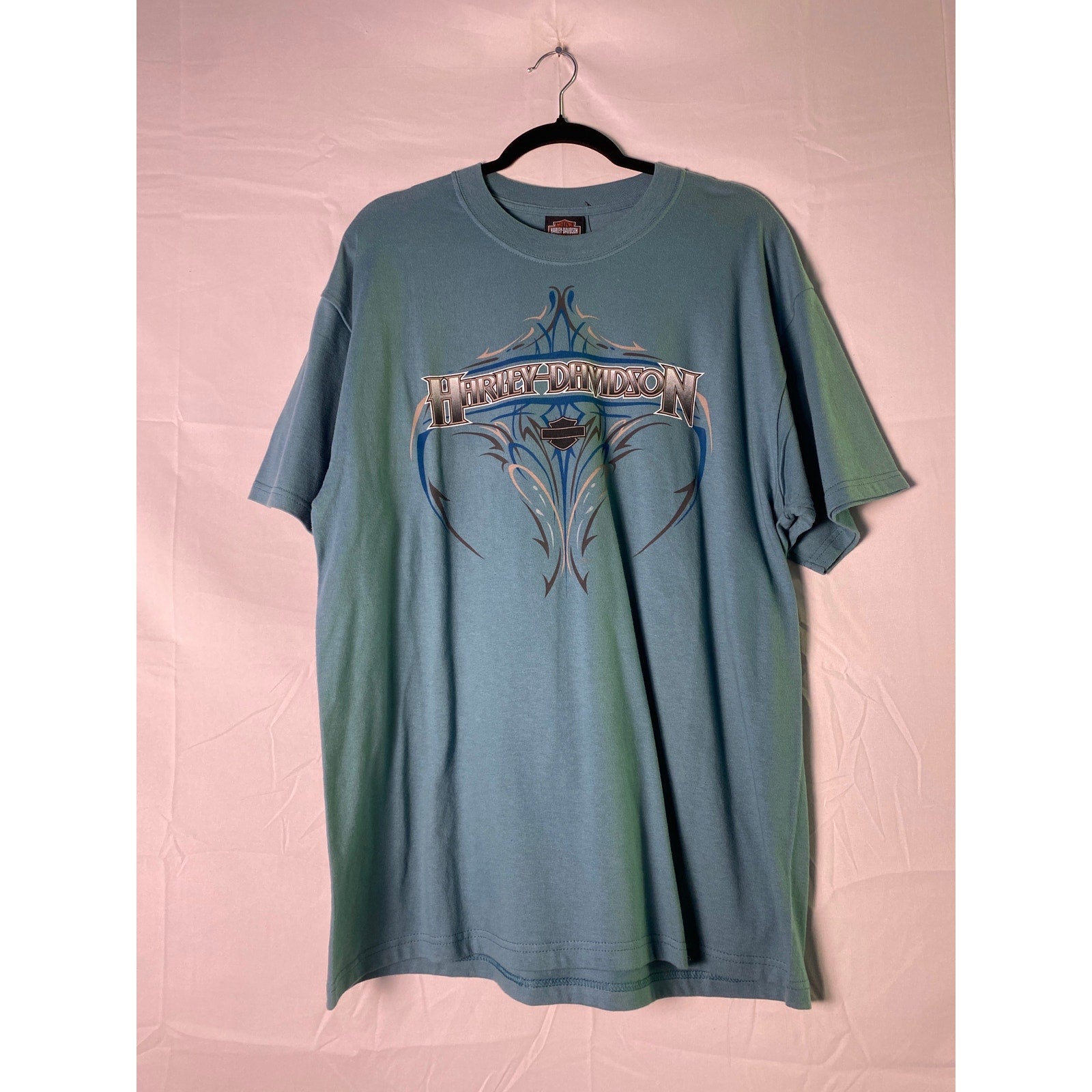 Harley Davidson Motorcycles Chicago, IL Print Teal T-shirt Men's Size Large