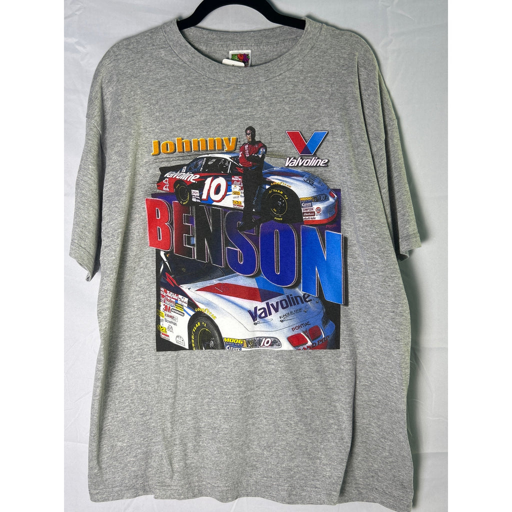 Y2K Fruit of the Loom Johnny Benson Valvoline Racing Car #10 Shirt Gray Shirt XL