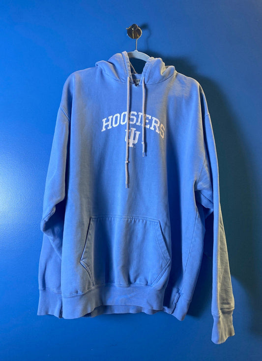 Y2K Steve & Barry's IU Hoosiers Baby Blue Hoodie Pullover Jacket Men's Size XL