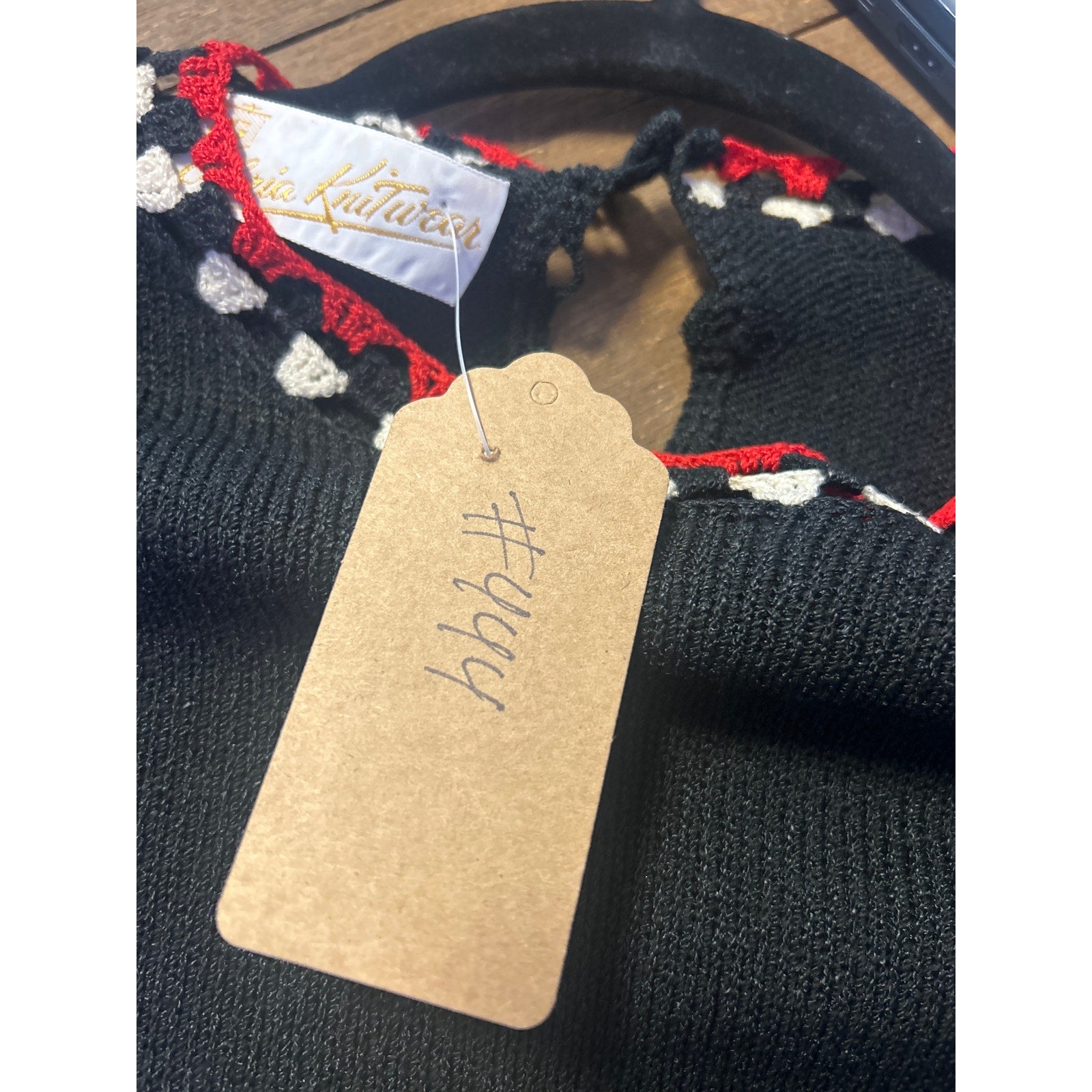 Vintage 50's Gloria Knitwear Black Pullover Sweater with Trim Women's Size Small