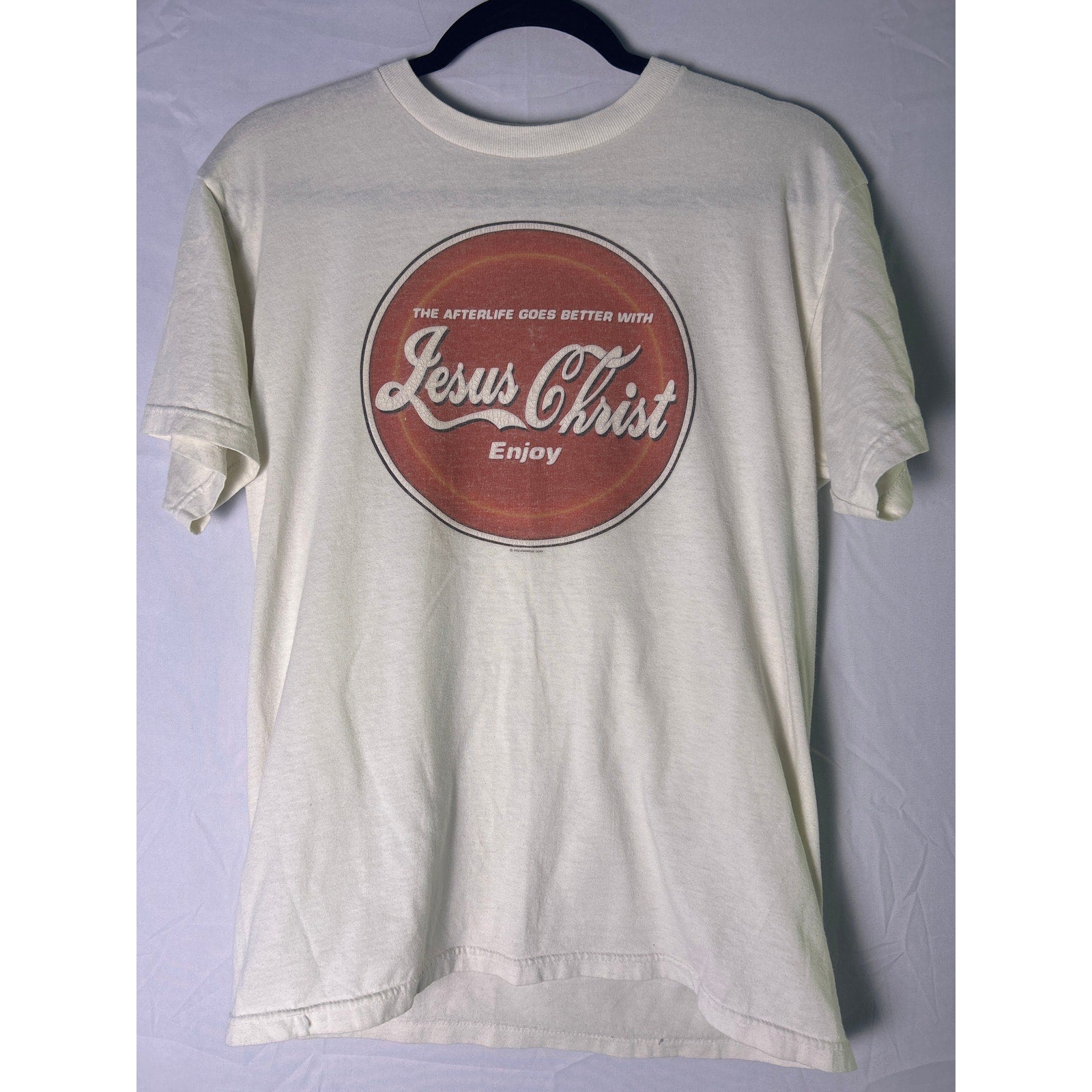 Fruit of the Loom THE AFTERLIFE GOES BETTER WITH Jesus Christ Print Women Medium
