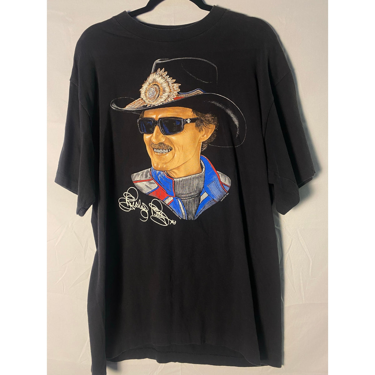 Vintage 90s Tee Jays Richard Lee Petty Graphic Print Racing Shirt Men's Size XL