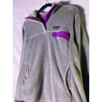 &nbsp;Patagonia Soft Fleece Re-Tool Snap-T Pullover Jacket Gray Purple Women's Large