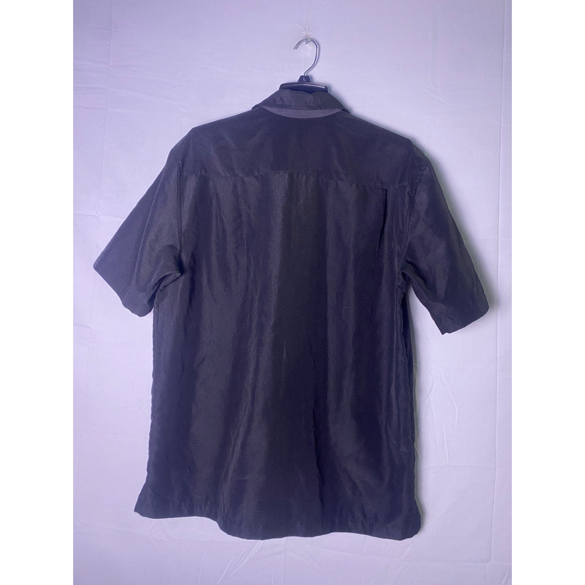 Solero Black Short Sleeve Button Up Shirt Men's Size Large/XL Formal Career