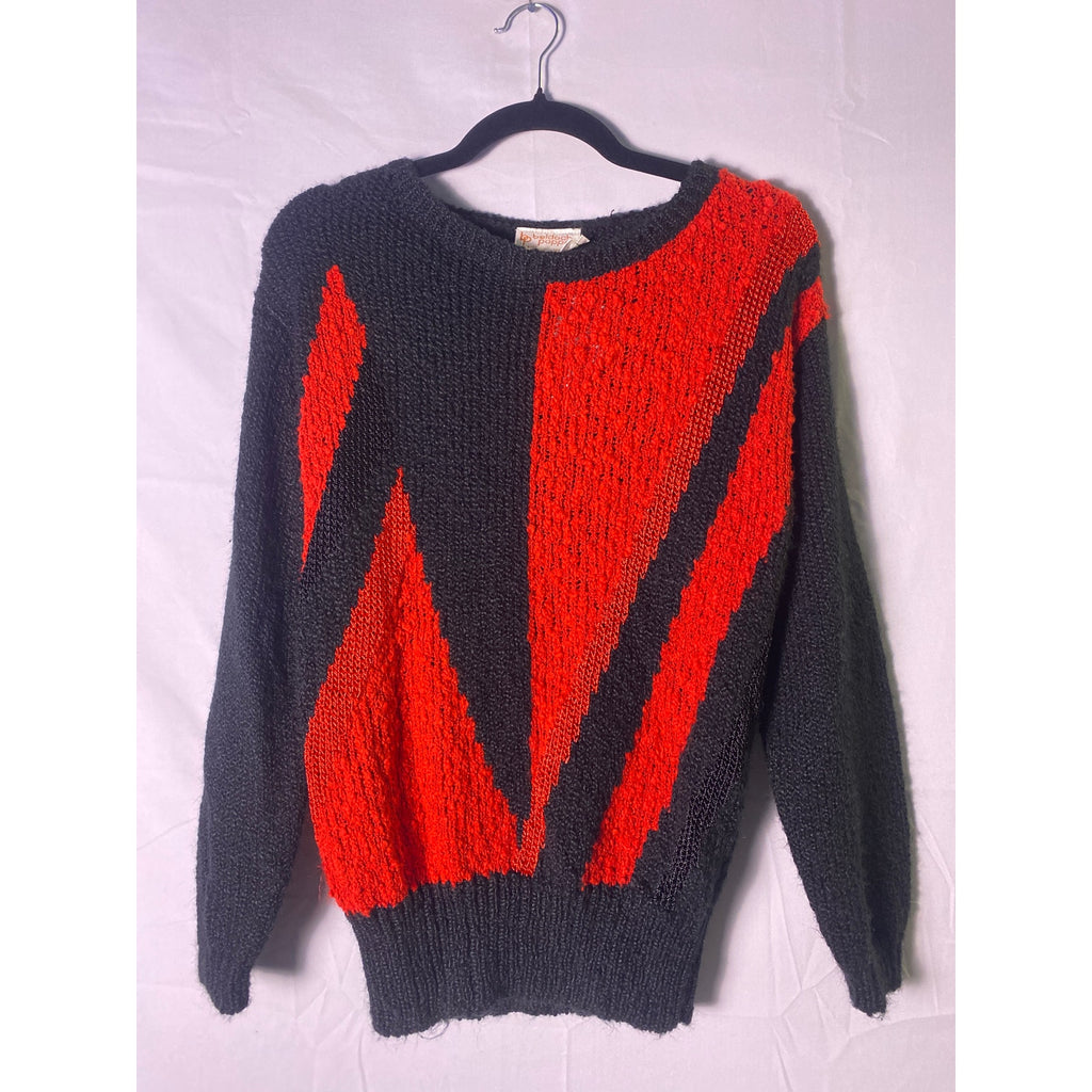 Beldoch Popper Funky Red and Black Vintage Sweater