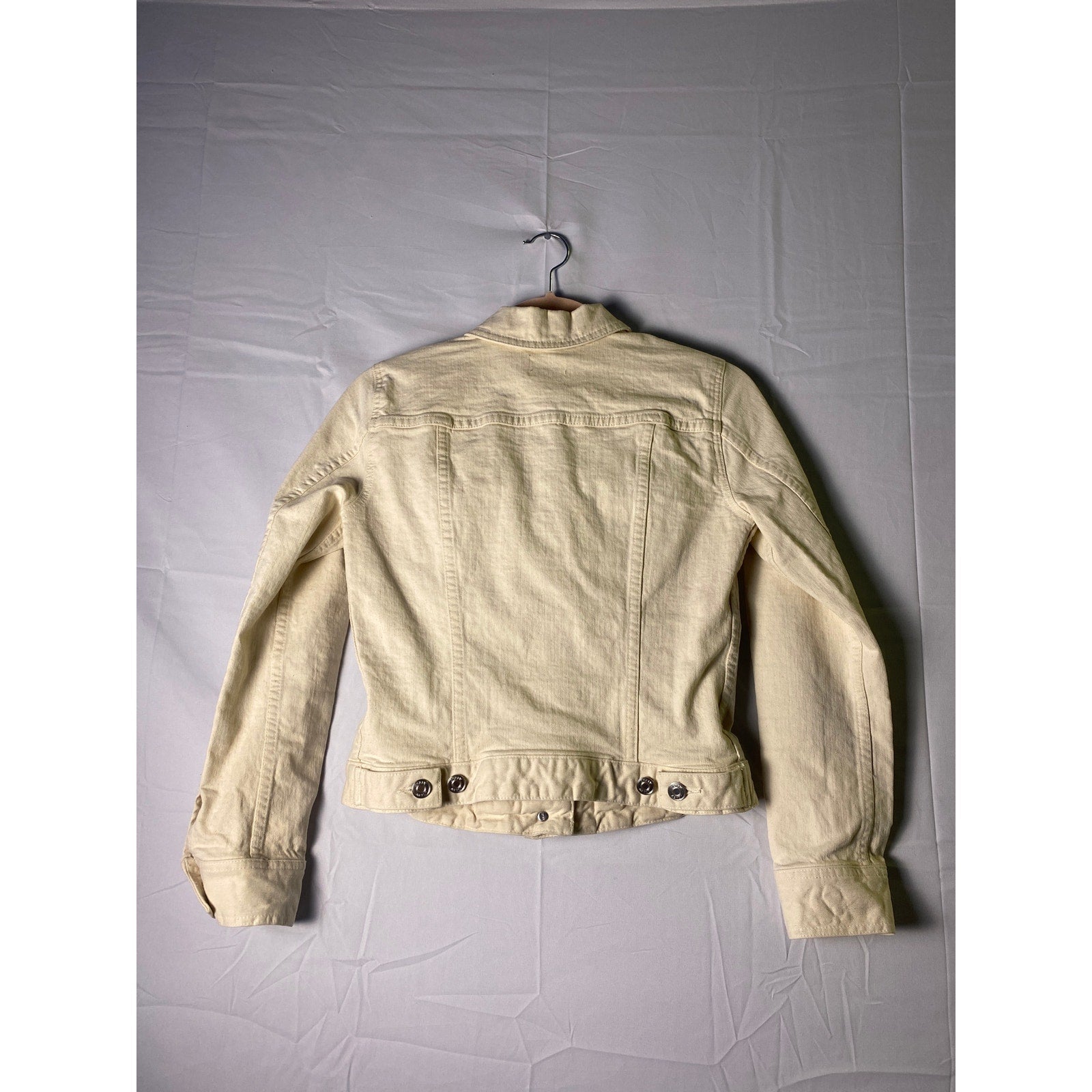 J.CREW Natural Cream Button Up Denim Fitted Jacket Women's Size Small