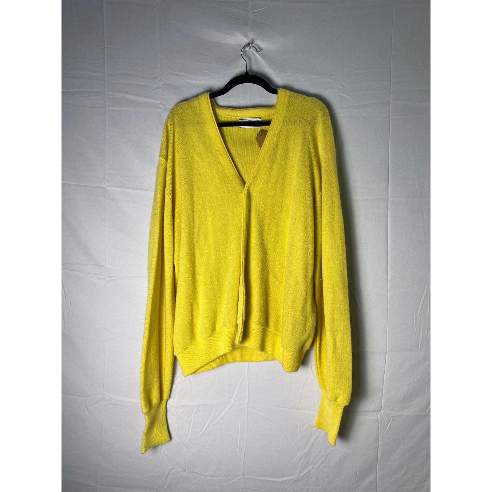 70's Grand Slam Munsingwear Yellow Buttons Cardigan Sweater Women's Size XL