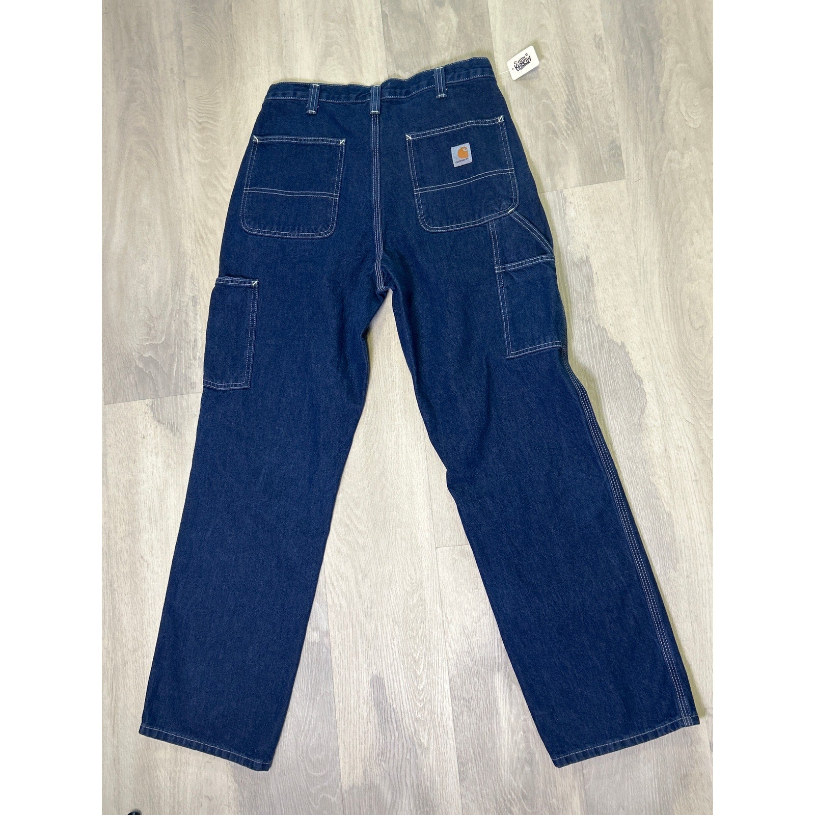 Carhartt Dungaree Fit Carpenter Straight Workwear Cotton Blue Denim Men's 32/32