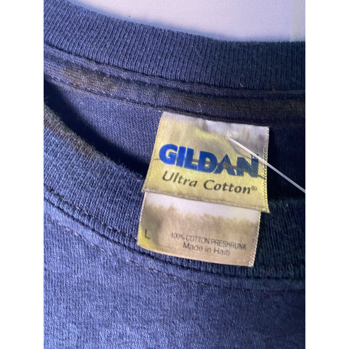 Gildan Kingdom First Matthew 6:33 Verse Angel Wings Tee Blue Shirt Men's Large