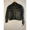 NWT Unik Lightweight Ganuine Black Leather Jacket w/White Stripes
