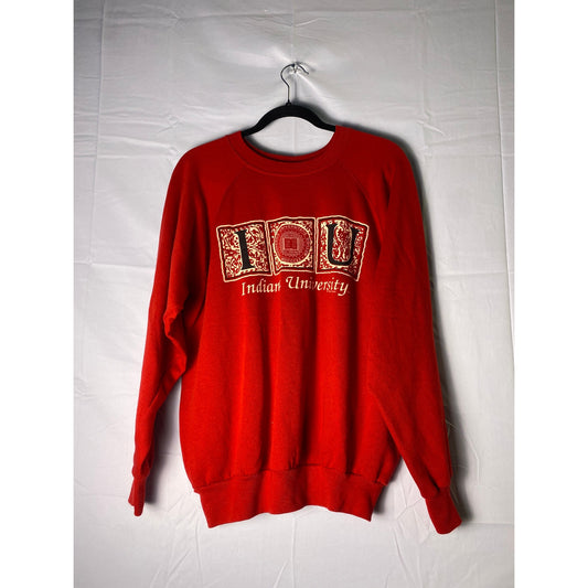 Vintage J.E. Morgan Puff Print Red Crewneck Pullover Sweatshirt Women's Size XL