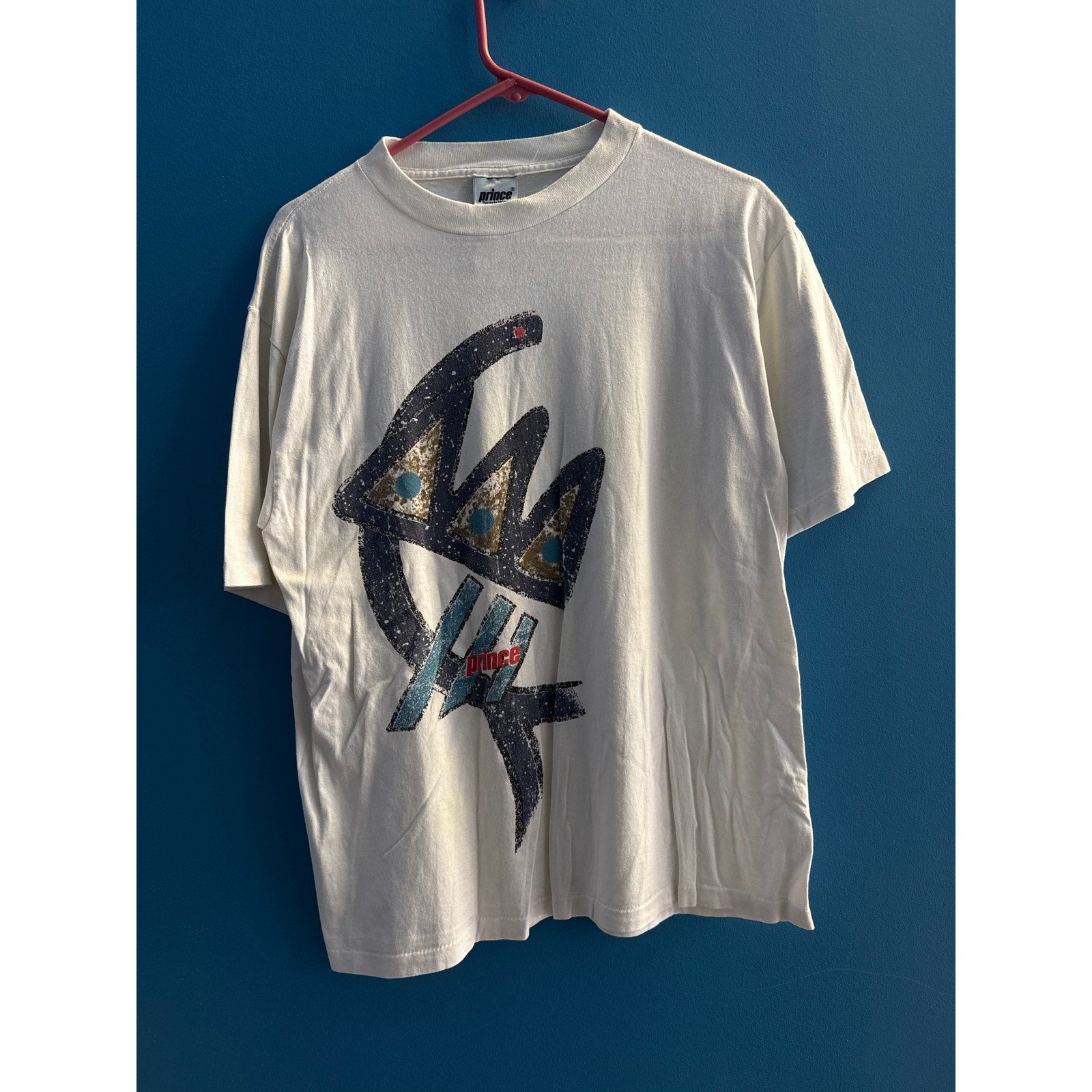 Vintage Prince Sportswear Printed White Shirt Men's Size Medium