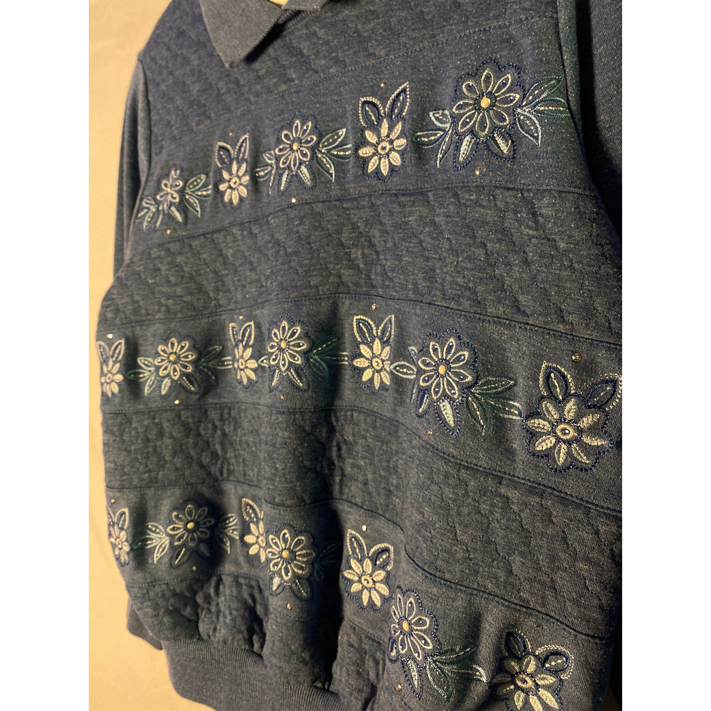 80s blue collared crewneck