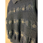 80s blue collared crewneck