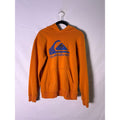Vintage 90s Quiksilver Logo Graphic Print Orange Pullover Hoodie Women's Large