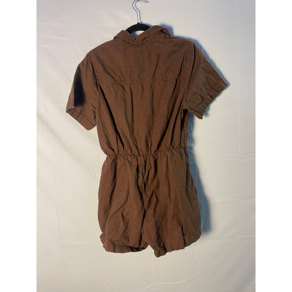 Abercrombie: Brown Shorts Romper Chest Pockets Short Sleeve Women's Size Medium